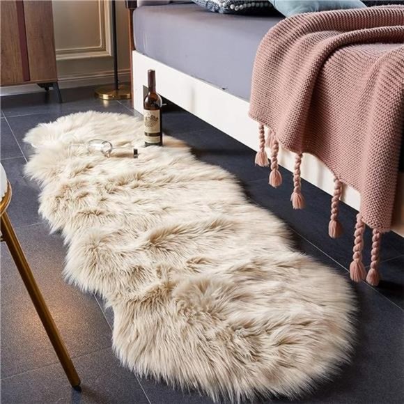 Ultra Soft Fluffy/Fuzzy Shaggy Area Rug Faux Fur Chair Cover SeatPad for Bedroom - Picture 6 of 6